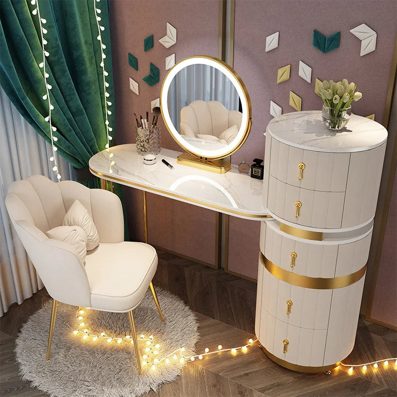 Bedroom Italian Light Luxury Dressing Table Wind Storage Cabinet One Small Apartment Makeup Dresser Schminktisch Furniture