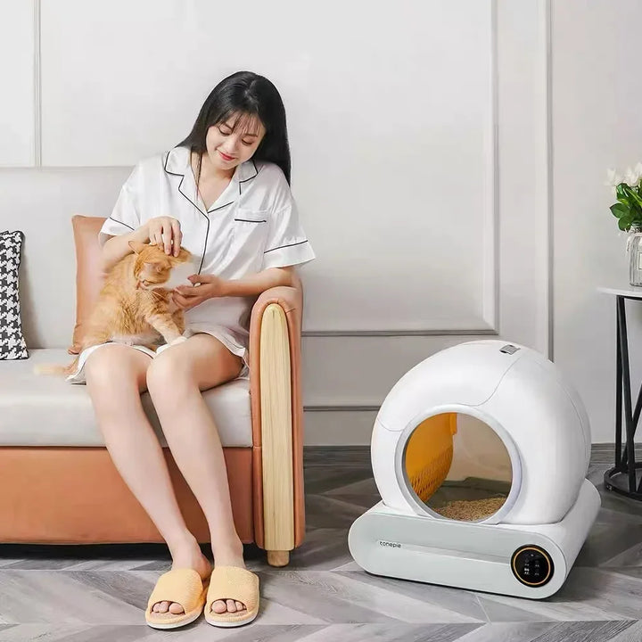 Tonepie Automatic Smart Cat Litter Box Self Cleaning Fully Enclosed    WI-FI Control Toilet  Tray Pet Products