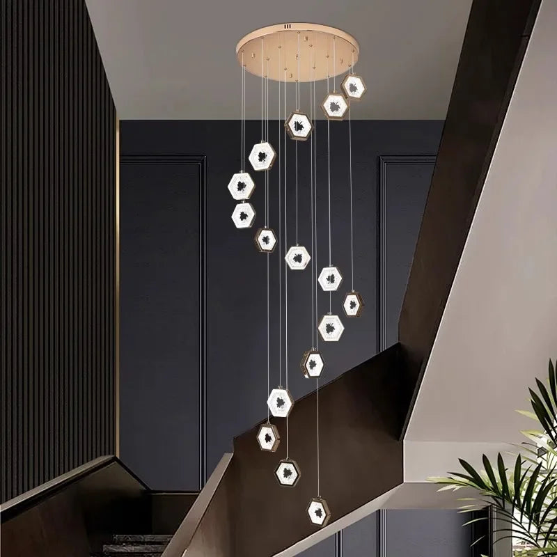 Modern light luxury Stair light chandelier lighting Ceiling lamps hanging light led chandeliers for the living room indoor