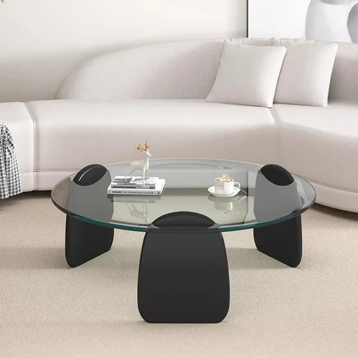 Glass Clear Coffee Table Modern Round Transparent Low Small Nordic Side Table Minimalist Hotel Mesa Auxiliar Furniture For Home