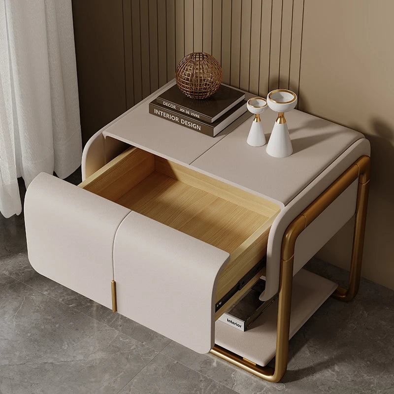 Luxury Italian Nightstands Nordic Makeup Modern Narrow Bedside Table Simple Storage Box Center Table De Chevet Bedroom Furniture