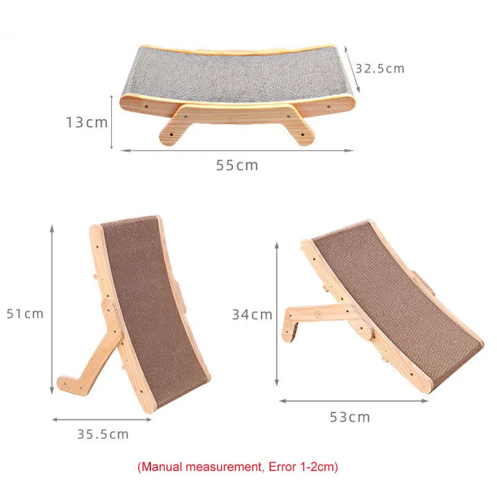 Wood Anti-Scratch Scratch Pad for Pets 3 in 1 Pad Scratch Board Bed Grinding Claw Training Supplies Accessories