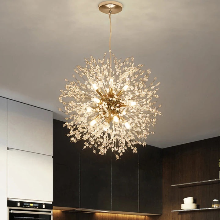 Luxury Dandelion Chandelier Atmosphere Light Nordic led chandelier Living Room Lighting Snowflake lampshade suspension light