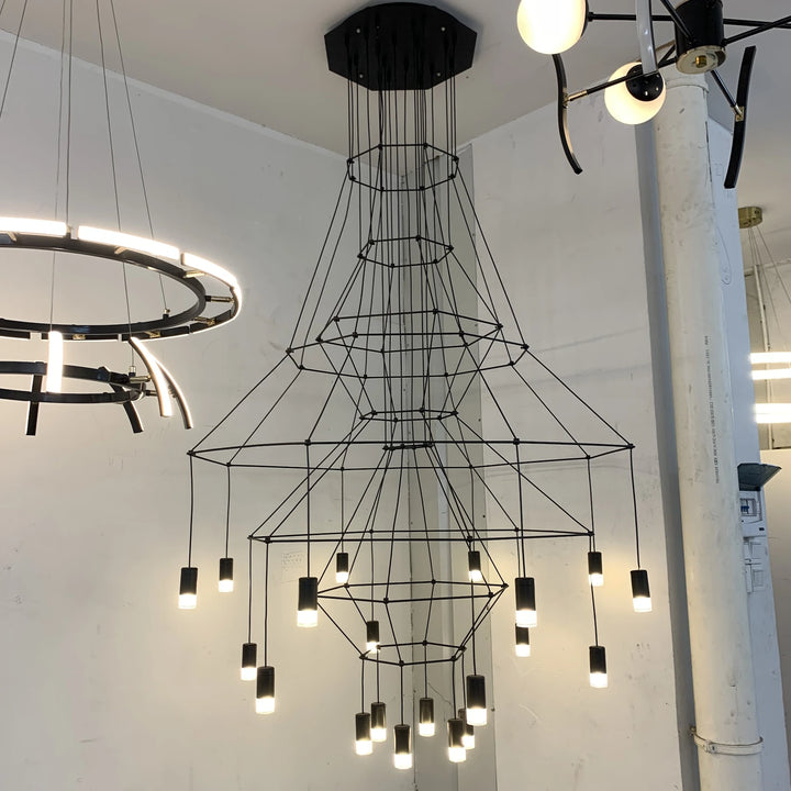 Minimalist LED Pendant Light Modern Industrial Iron Art Long Line Chandeliers Living Room Staircase Decor G9 Design Pendant Lamp