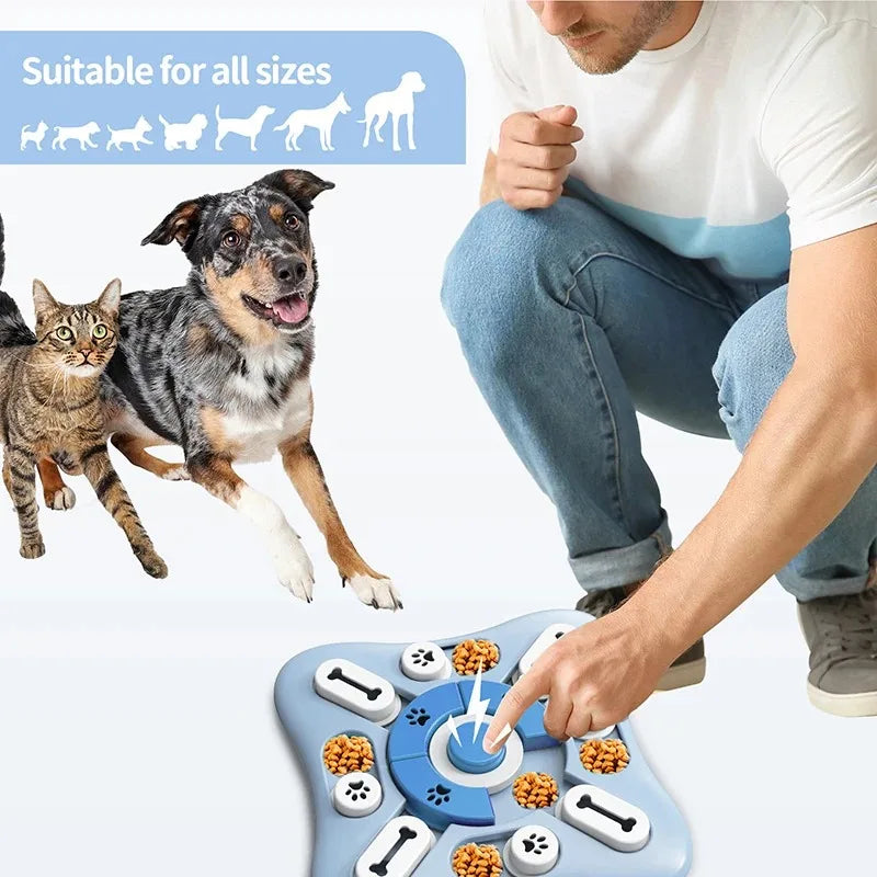 Pet Puzzle Cat Dogs Training Game Slow Feeder Interactive Increase Puppy IQ Food Dispenser Slowly Eating NonSlip Bowl