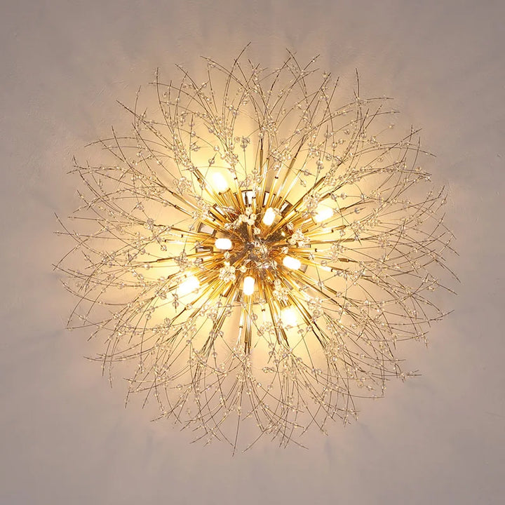 Modern Dandelion LED Ceiling Lights Creative Crystal Chandelier Ceiling Lamp Romantic Living Room Bedroom Lampara techo Lighting