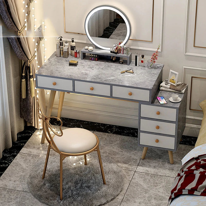 Dressers Mobile Make Up Table Drawers Bedroom Modern Vanity Desk Light Mirror Organizer Mesa De Maquillaje Bedrooms Furniture