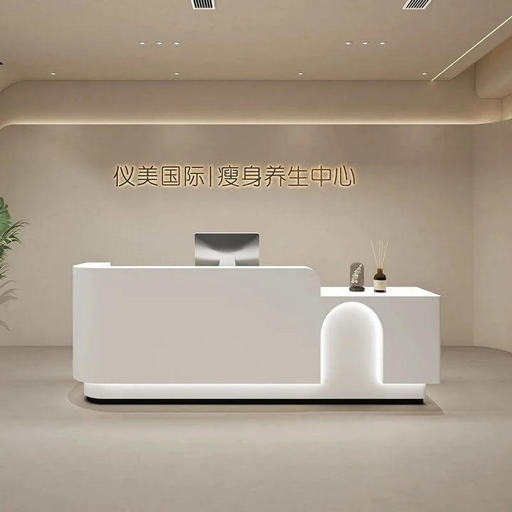 Simple Beauty Salon Cashier Front Desk Company Organization Reception Desk Balcao Para Salao De Beleza Furniture Bar Counter