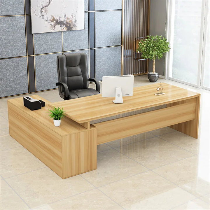 Executive Corner Office Desk L Shaped Shelf Standing Reception Computer Desks Storage European Mesa Escritorio Modern Furniture