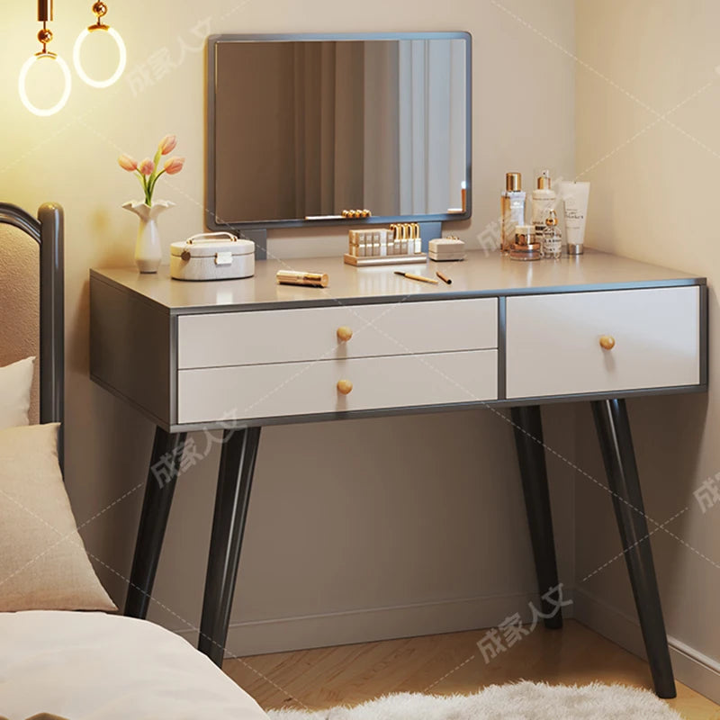 Led Light Dressing Table Mirror Organizer Women Set Dressing Table Bedroom Free Vanity De Maquillaje Mueble Italian Furniture