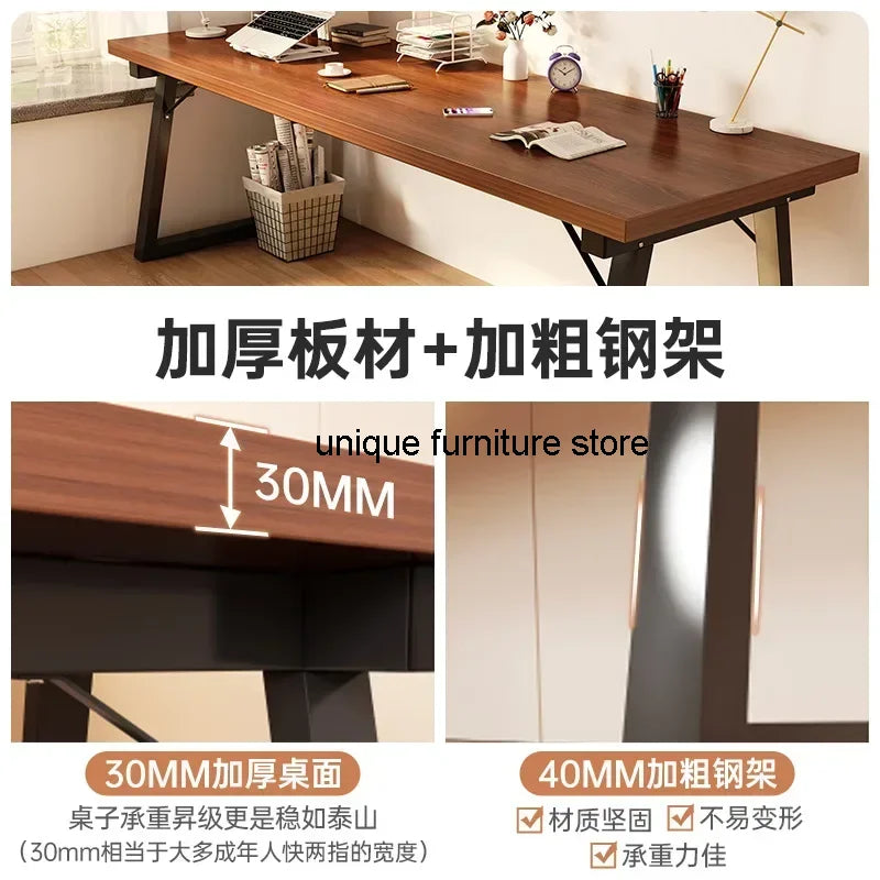 Modern Computer Desk Home Office Large Executive Office Desk Computer Table Study Writing Desk Wooden Tabletop Metal Frame