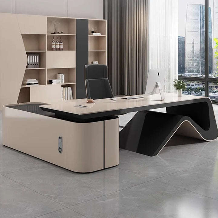 Mesa Office Desk Desktops Writing Conference Shaped Standing Desk Workbench Writing Luxury Table Ordinateur Home Furniture