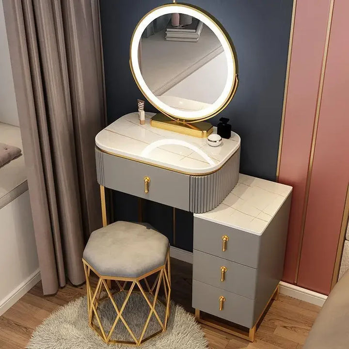 Modern Mirror Makeup Vanity Table Drawers Storage Cabinet small Dressing Table Bedroom Corner Big Penteadeira Home Furniture