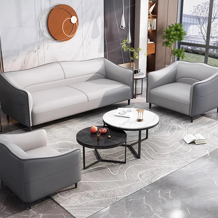 Designer Floor Office Sofas Individual Leather Italian Minimalist Office Sofas Unusual Straight Long Canape Salon Home Furniture