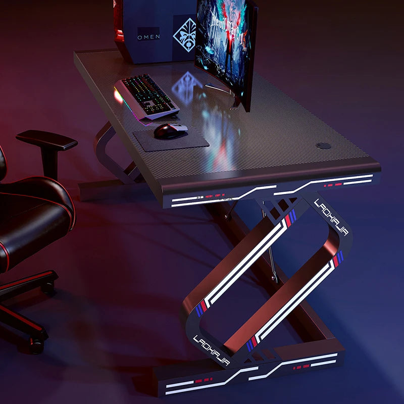 Modern Tempered Glass Gaming Desk Light Luxury Office Furniture Computer Desks Upscale Household Bedroom Esports Gaming Table