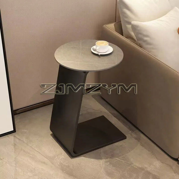 Light Luxury Modern Side Table Mini Corner Small Bedside Round Table Minimalist Rock Slab Table