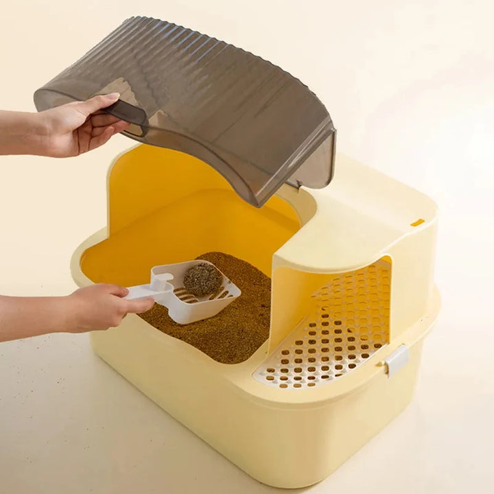 Cleaning Scratcher Cat Litter Box Condo Sandbox Villa Closed Shovel Scoop House Cave Cat Bedpans Garden Gatos Pet Products