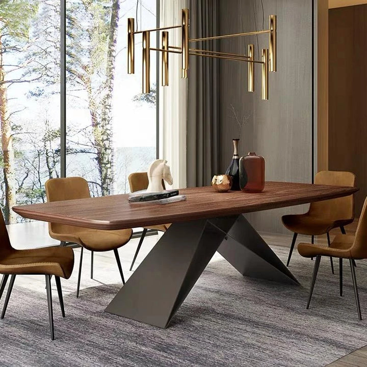 Nordic Dining Table Modern Rectangular Creative Size Apartment Solid Wood Dining Table Designer Industrial Style Furniture