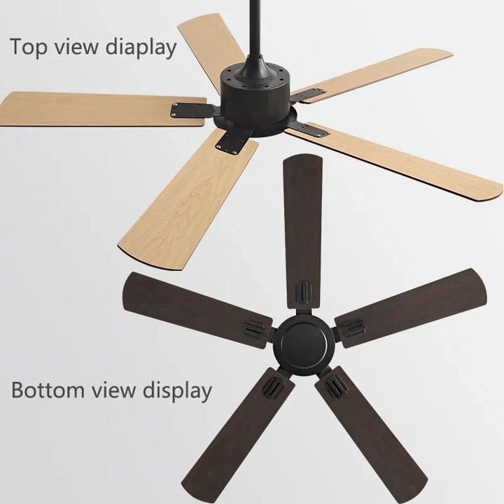 Industrial Style  Ceiling Fan 56InchBlack Retro Remote Control Indoor Restaurant Living Room  Without Lamp Electric Fan 110 220V