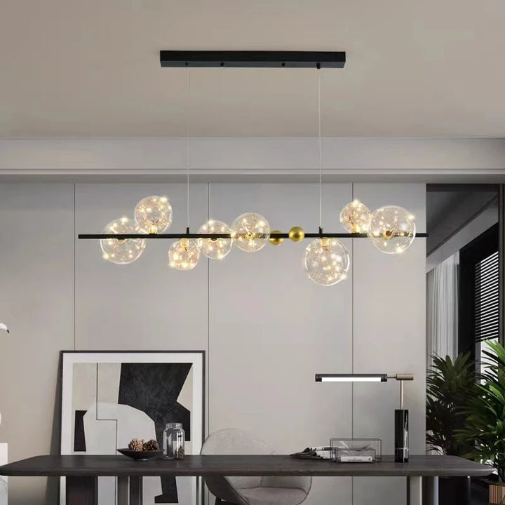 Nordic Modern Glass LED Ceiling Chandelier Pendant Lamp for Living Room Kitchen Island Home Decoration Indoor Hanging Lighting