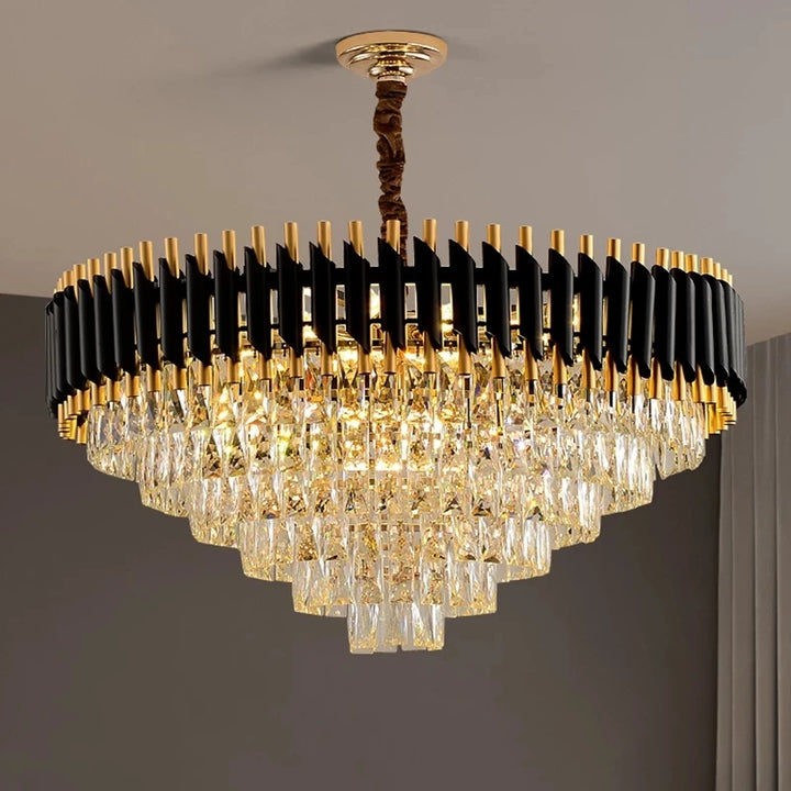 Modern Luxury Crystal Chandeliers for Living Room Dining Room Black Led Chandelier Indoor Lighting Pendant Lights Hanglamp