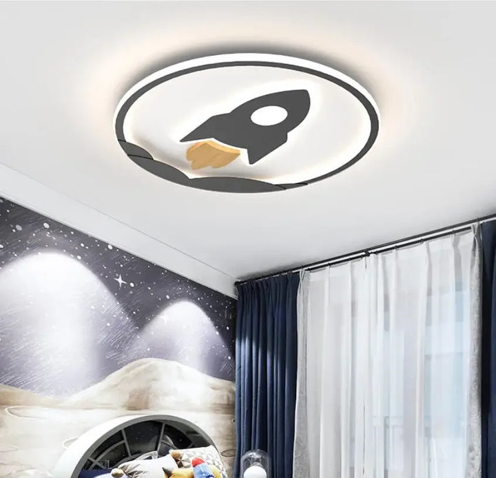 Creative cartoon led small bedroom ceiling lamp simple kindergarten lamp personality rocket lamp children's room lamp