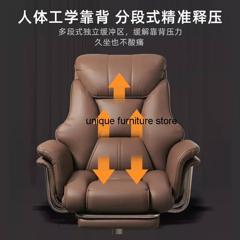 Leather Computer Chair Chaise Gaming Recliner Bedroom Executive Chair Office Reading Footrest Silla De Oficina Desk Furniture