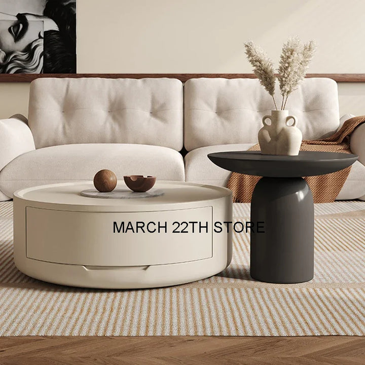 Office Ornaments Coffee Table Round Hotel European Unique Industrial Center Table Storage Design Mueble Salon Luxury Furniture