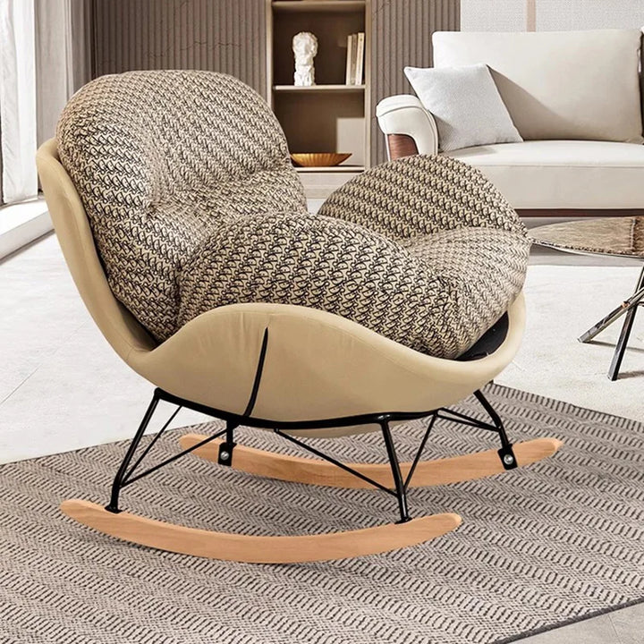 Rocking Lounge Chairs Room Nordic Lazy Sofa Designer Bedroom Chairs Wood Recliner Adults Muebles De La Sala Home Furniture