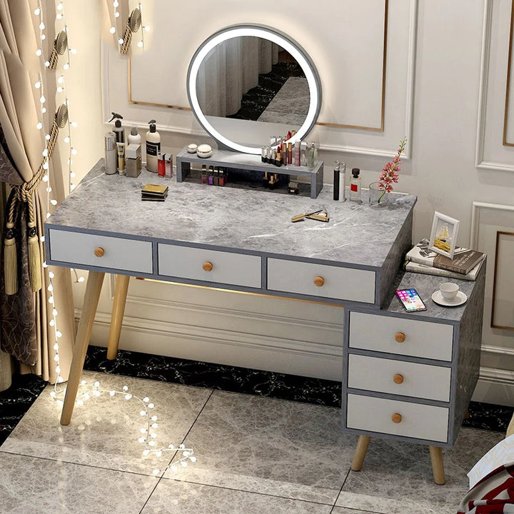 Dressers Mobile Make Up Table Drawers Bedroom Modern Vanity Desk Light Mirror Organizer Mesa De Maquillaje Bedrooms Furniture