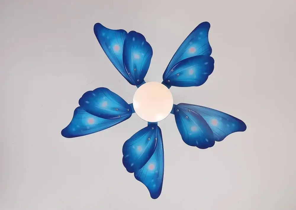 Nordic fan lamp macarone butterfly ceiling fan lamp quiet dining room bedroom lamp children room lamp individual creative lamp