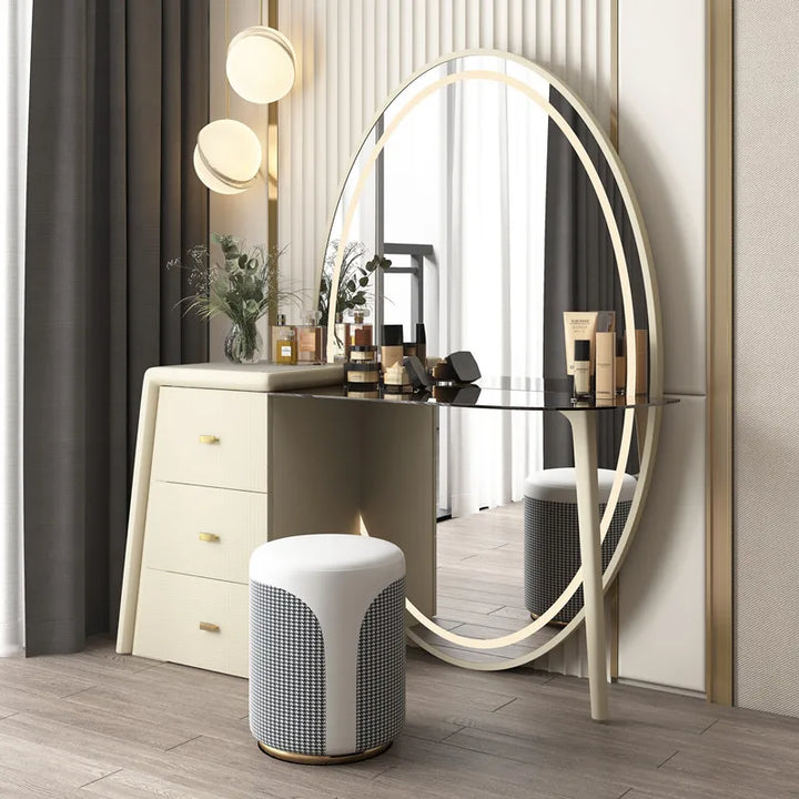 Large Chair Dressing Table Modern Mirror Women Storage Dressing Table Makeup Drawers Toucador Maquilhagem Room Furniture