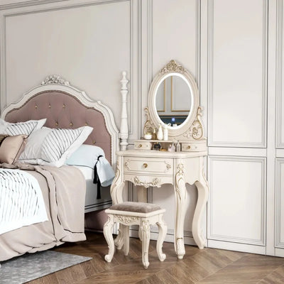 Nordic Makeup Dressing Table Girl Mirror European Luxury Dressing Table Minimalist Organizer Comoda Pra Quarto Library Furniture