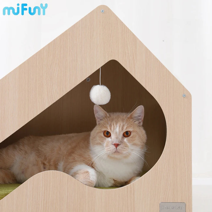 MiFuny Cat House Semi Enclosed Cat Bed Moisture-proof Ventilate Pet House Waterproof Universal for All Seasons Cat Supplies