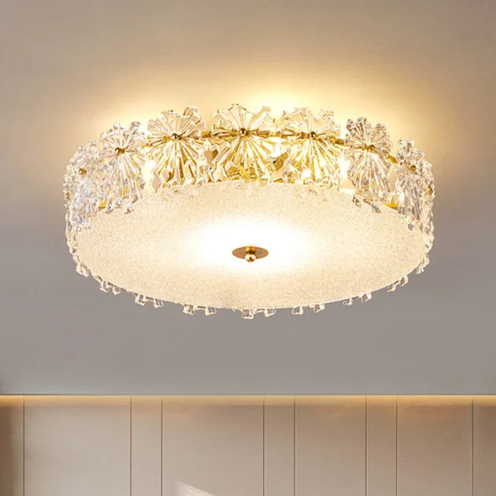 Modern Minimalist Luxury Crystal Glass Maple Leaf Ceiling Lamp Chandelier Living Room Decoration Bedroom Led Indoor Lighting