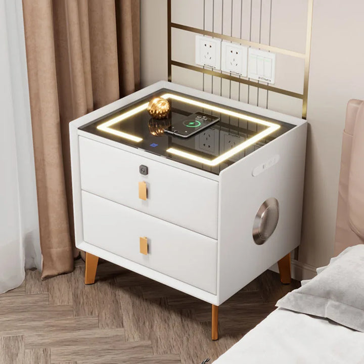 Charging Smart Night Table Nordic Wooden Dressers Hotel Storage Modern Nightstand Drawers Table De Chevet Bedrooms Furniture