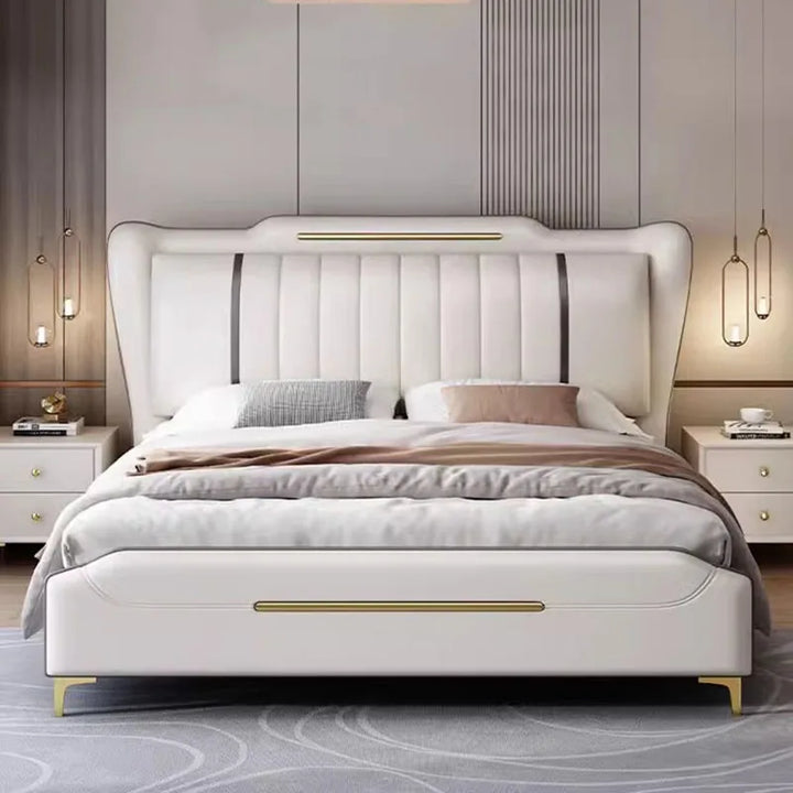 Luxury European Double Bed Wood High End Twin Frame Double Bed Headboard Sleeping Cabeceira De Cama Box Casal Bedroom Furniture