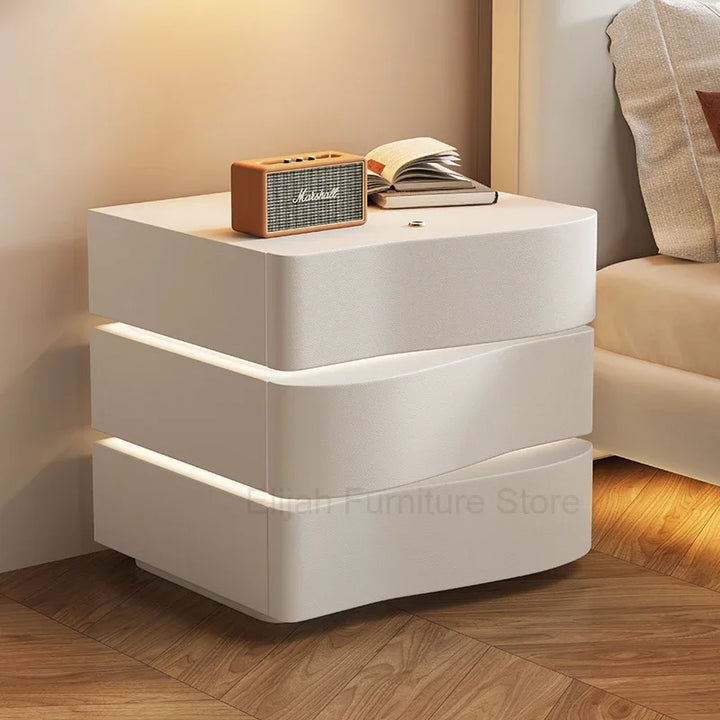 Square Nightstand Designer Chest Italian Drawers Side Table Luxury Closets Cabinets Table De Chevet Intelligente Furniture