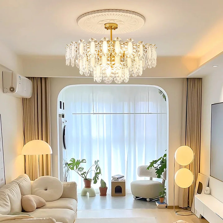 Modern LED Chandeliers Nordic Semi Flush Mount Ceiling Lamps Luxurious luster Ceiling Chandelier For Home Decor Lighting Fixture