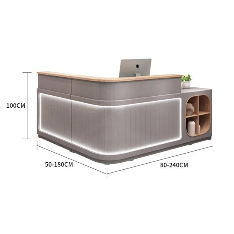 Nails White Reception Desk Store Wood Modern Small Cash Reception Desks Manicure Console Clinic Comptoir Caisse Shop Furniture