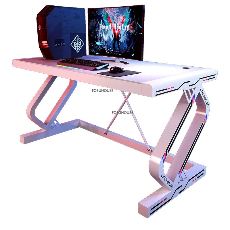 Modern Tempered Glass Gaming Desk Light Luxury Office Furniture Computer Desks Upscale Household Bedroom Esports Gaming Table