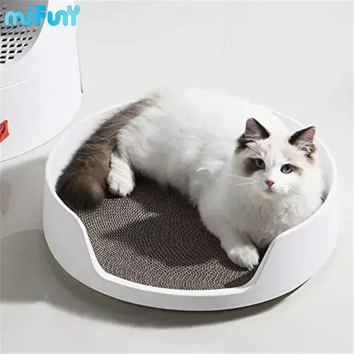 MiFuny Cat Litter Box Drawer with Scratch mat combined Semi-closed Deodorant Cat Box with Mat Leak-proof Litter Tray Pet Product