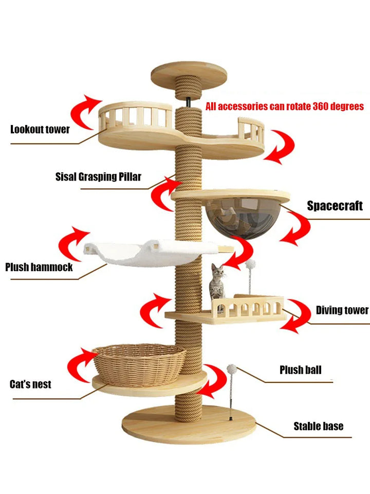 Cat Climbing Frame Nest Tree Games Park, Big Cat Tree House, Activity Center, Tree Tower, Cats Pet Products