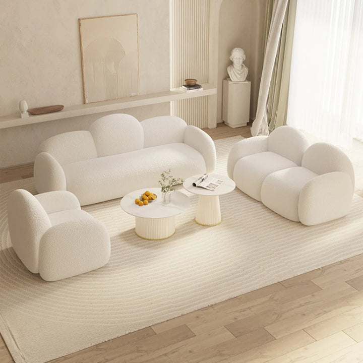 Cream Style Fabric Sofa Beauty Salon Reception Simple Modern Living Room Small Unit Sofa Combination Clothing Store Sofa