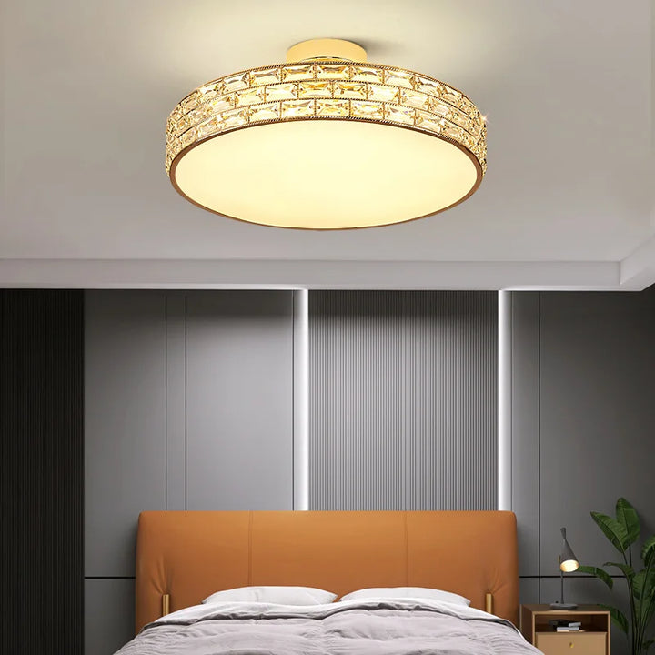 Modern Led Ceiling Lamp Crystal Suspension Luminaire Home Decor Living Room Lights Gold Luxury Lustre Lamparas