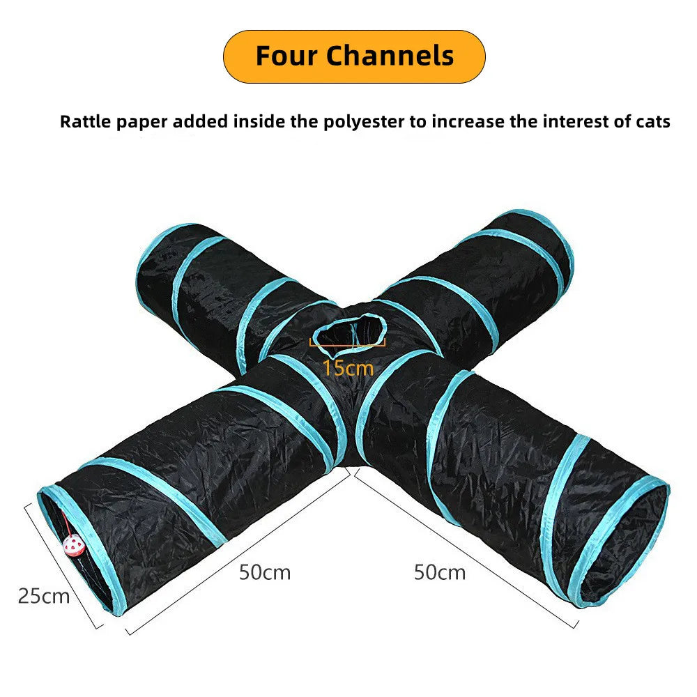 Cat Tunnel Pet Supplies Cat S T Pass Play Tunnel Foldable Cat Tunnel Cat Toy Breathable Drill  for Indoor loud paper