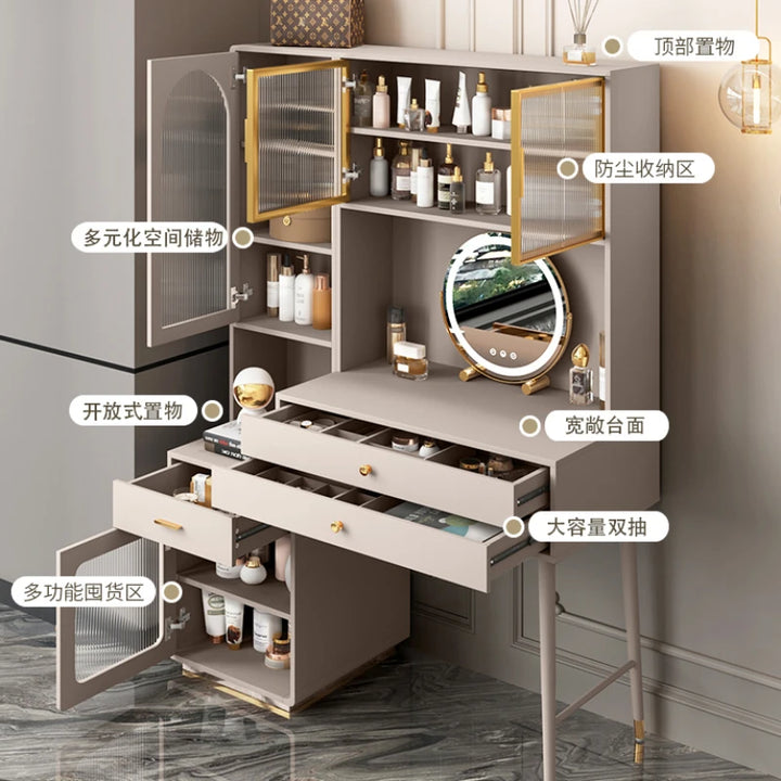 Makeup Dressers Dressing Table Toiletries Cabinet Headdresses Mirrors Dressing Table Girls Storage Penteadeira Vanity Bedroom