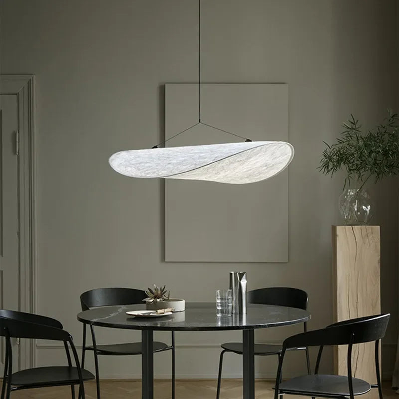 Tense LED Pendant Lamp Nordic Vertigo led silk silver chandelier light For Living  Bedroom Home minimalist furniture lighting