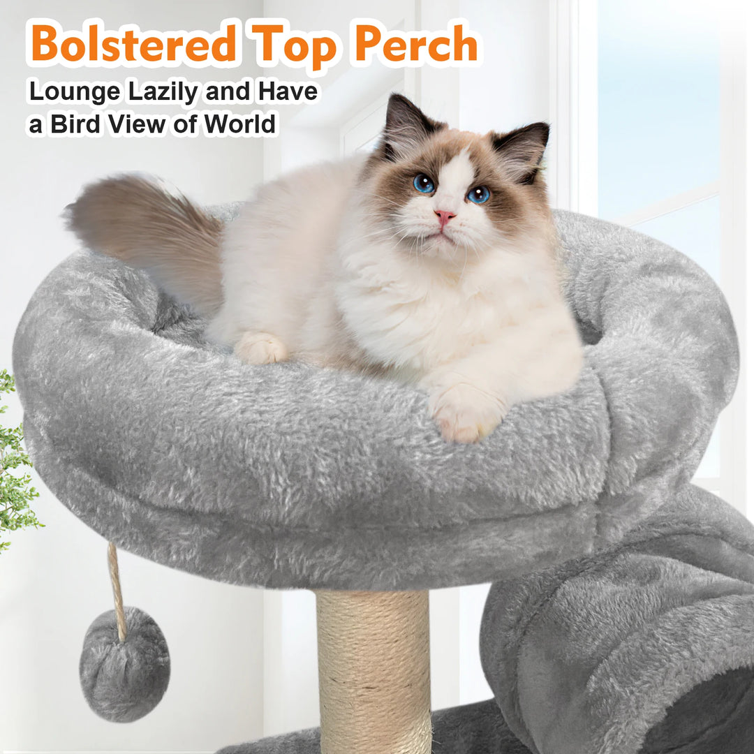 Pet Furniture Kitten Climbing Toy Cat Tree Scratch Column Luxury Cat Climbing Tower Activity Center Cat Claw Protection