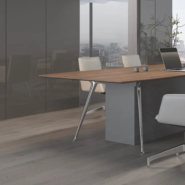 Modern New Design Luxury Board Room Office Furniture Table De Reunion Walnut Conference Meeting Table